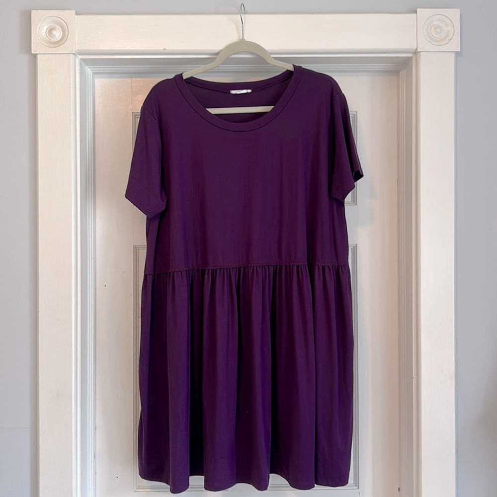 Purple Chic Soul Short Sleeve Dress